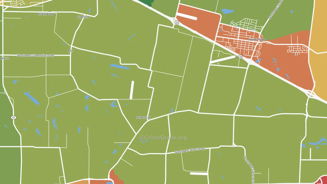 Schefflin, OR Map of Assault Rates