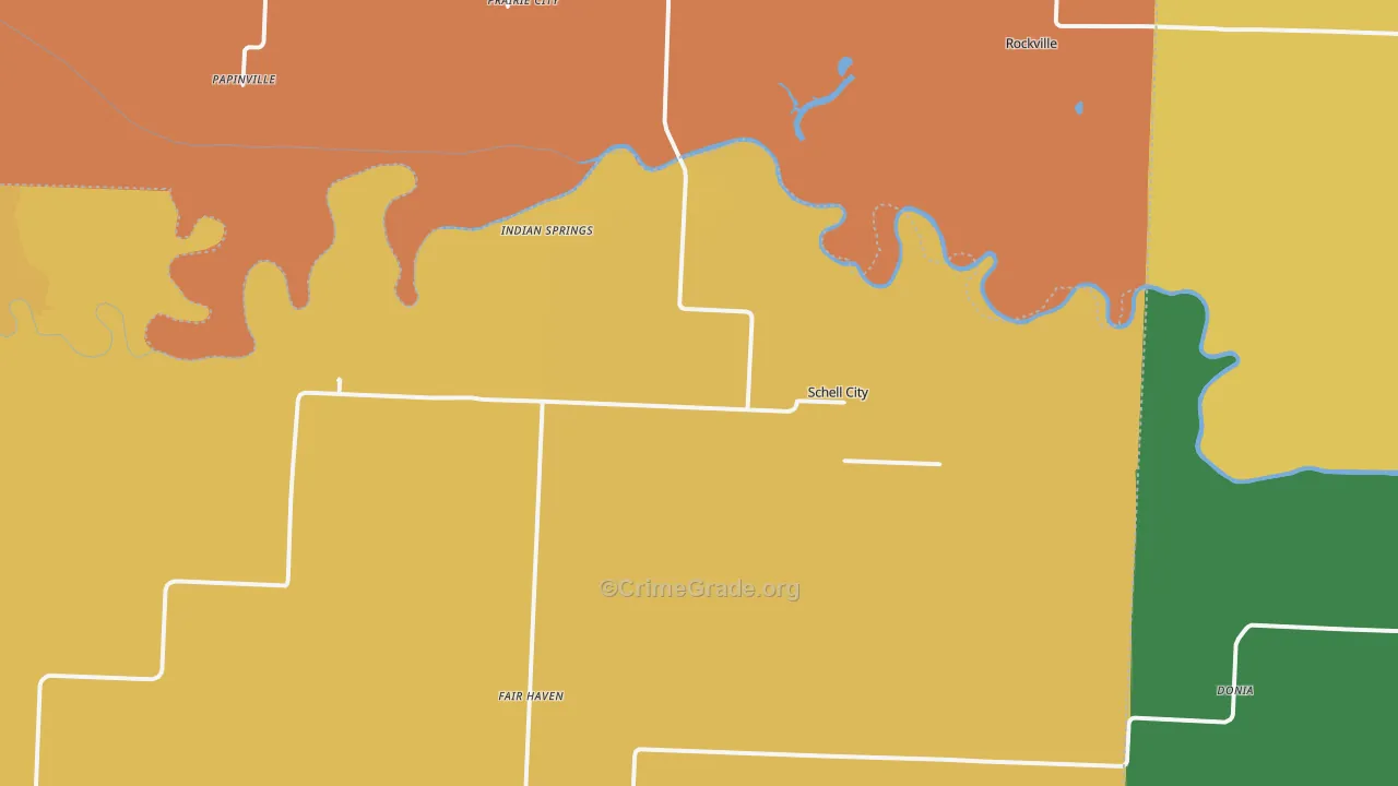 Schell City, MO Map of Assault Rates