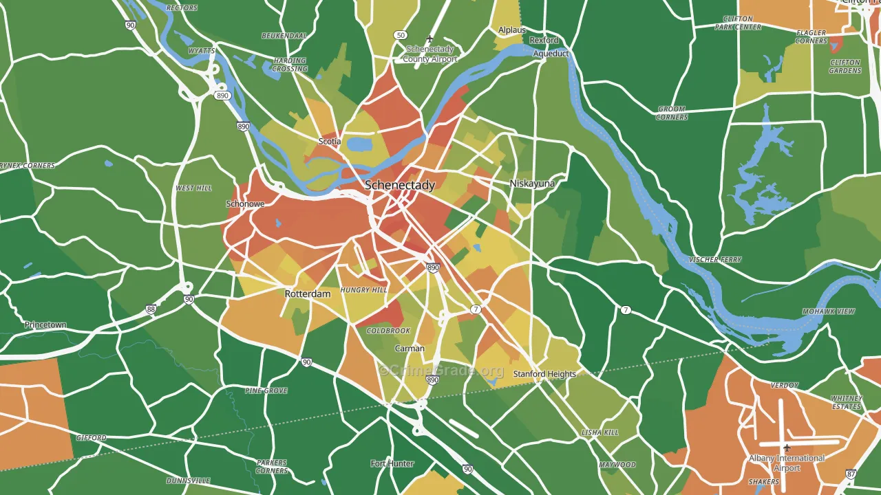 Schenectady, NY Map of Assault Rates