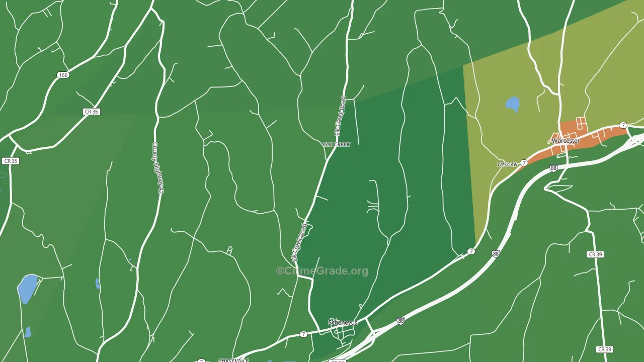 Schenevus, NY Map of Assault Rates