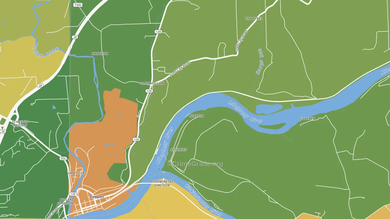 Schenley, PA Map of Assault Rates