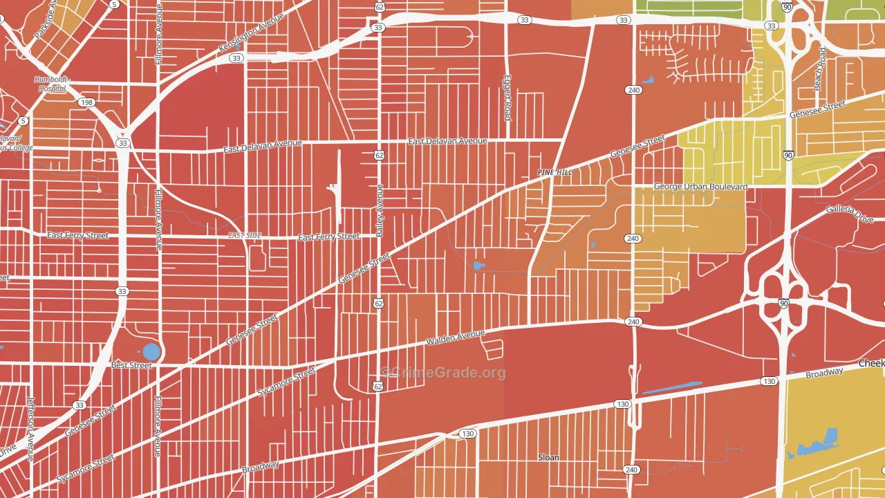 Schiller Park, Buffalo, NY Map of Assault Rates