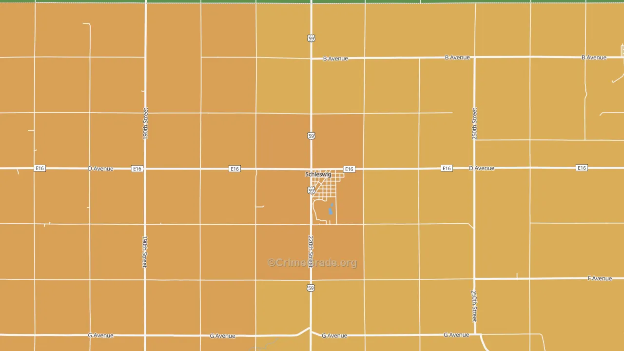 Schleswig, IA Map of Assault Rates