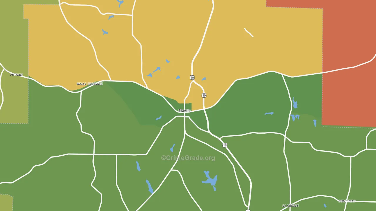 Schley County, GA Map of Assault Rates