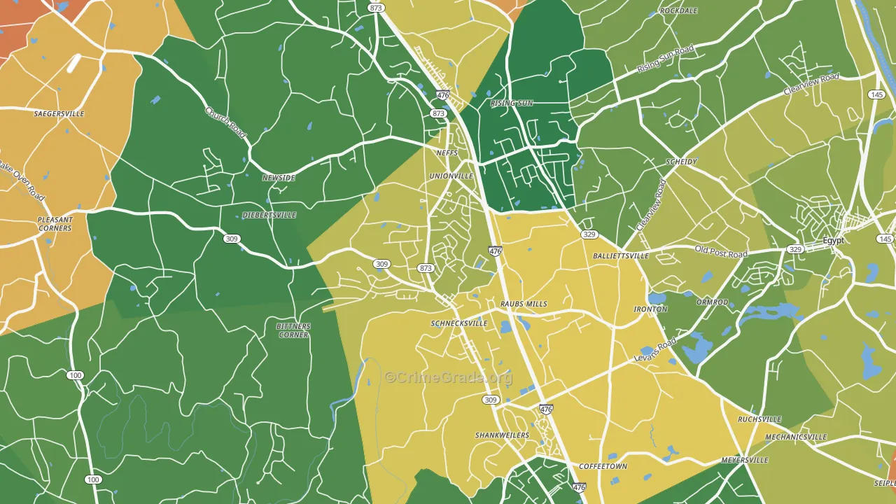 Schnecksville, PA Map of Assault Rates