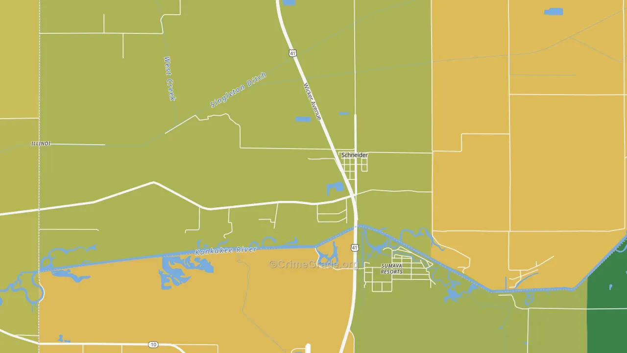 Schneider, IN Map of Assault Rates