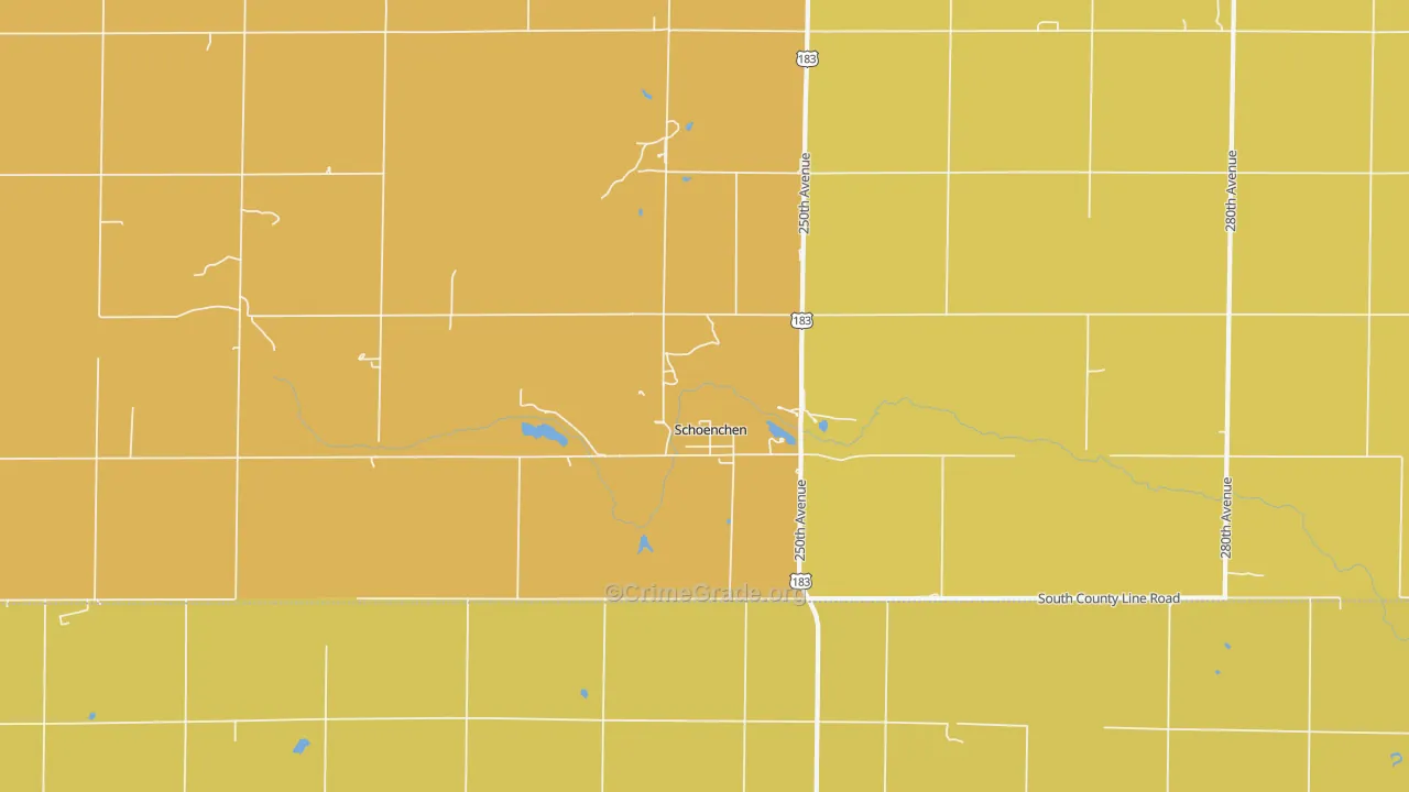 Schoenchen, KS Map of Assault Rates