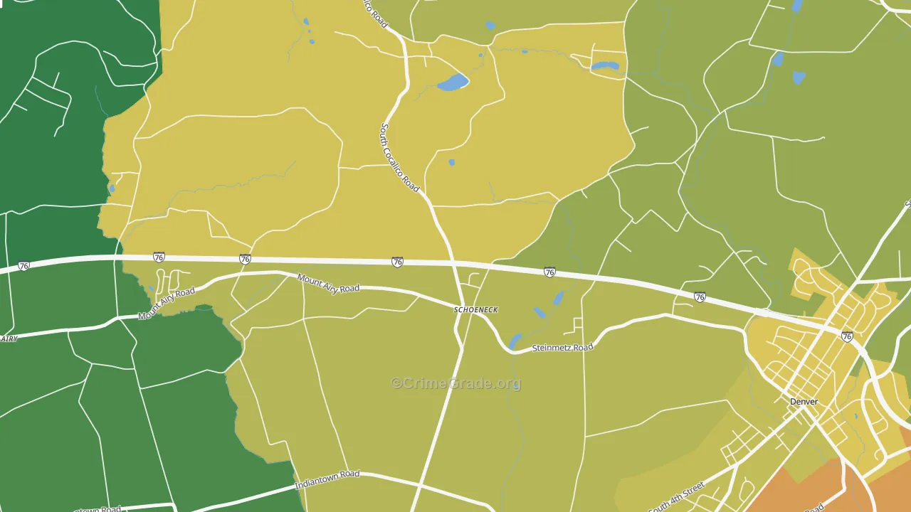 Schoeneck, PA Map of Assault Rates
