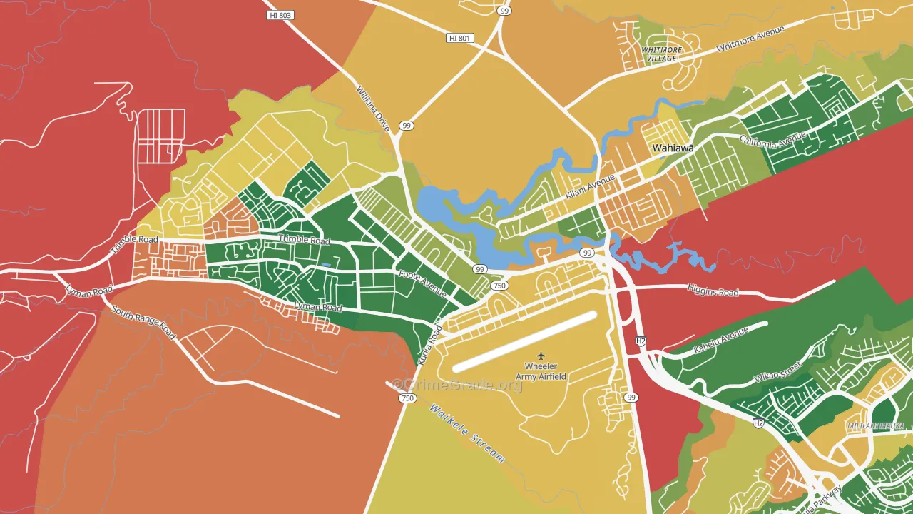 Schofield Barracks, HI Map of Assault Rates
