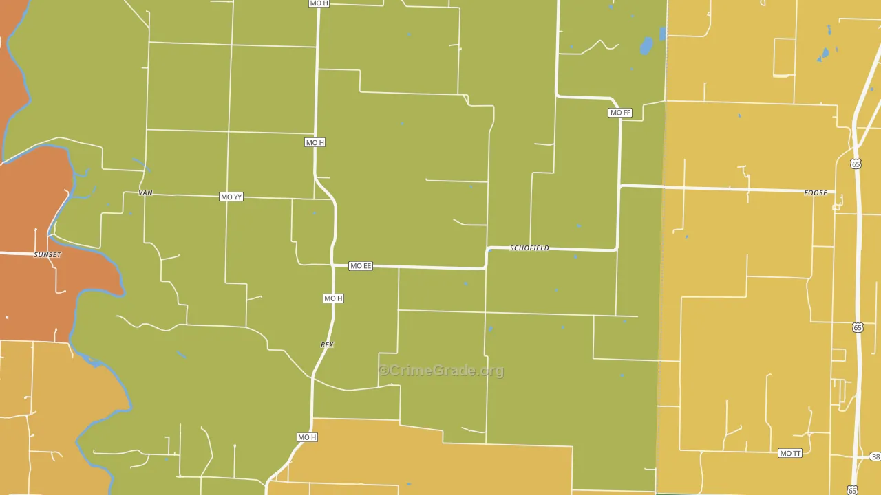 Schofield, MO Map of Assault Rates