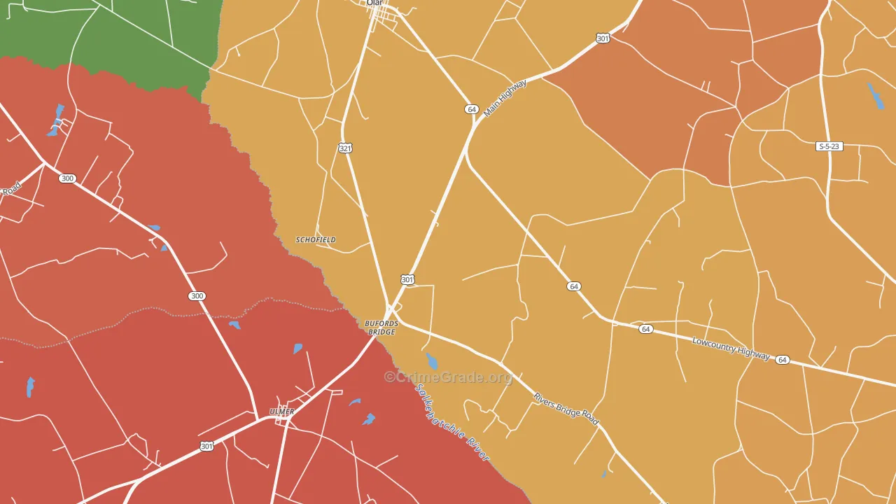 Schofield, SC Map of Assault Rates