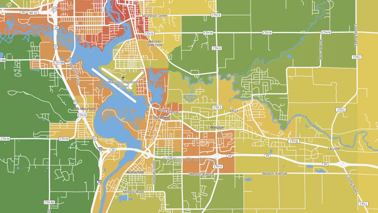 Schofield, WI Map of Assault Rates