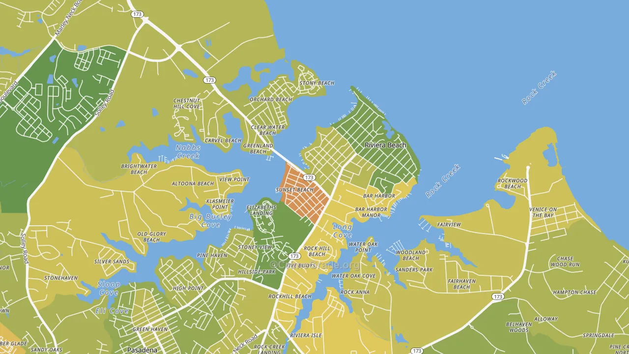 School Gardens, Riviera Beach, MD Map of Assault Rates