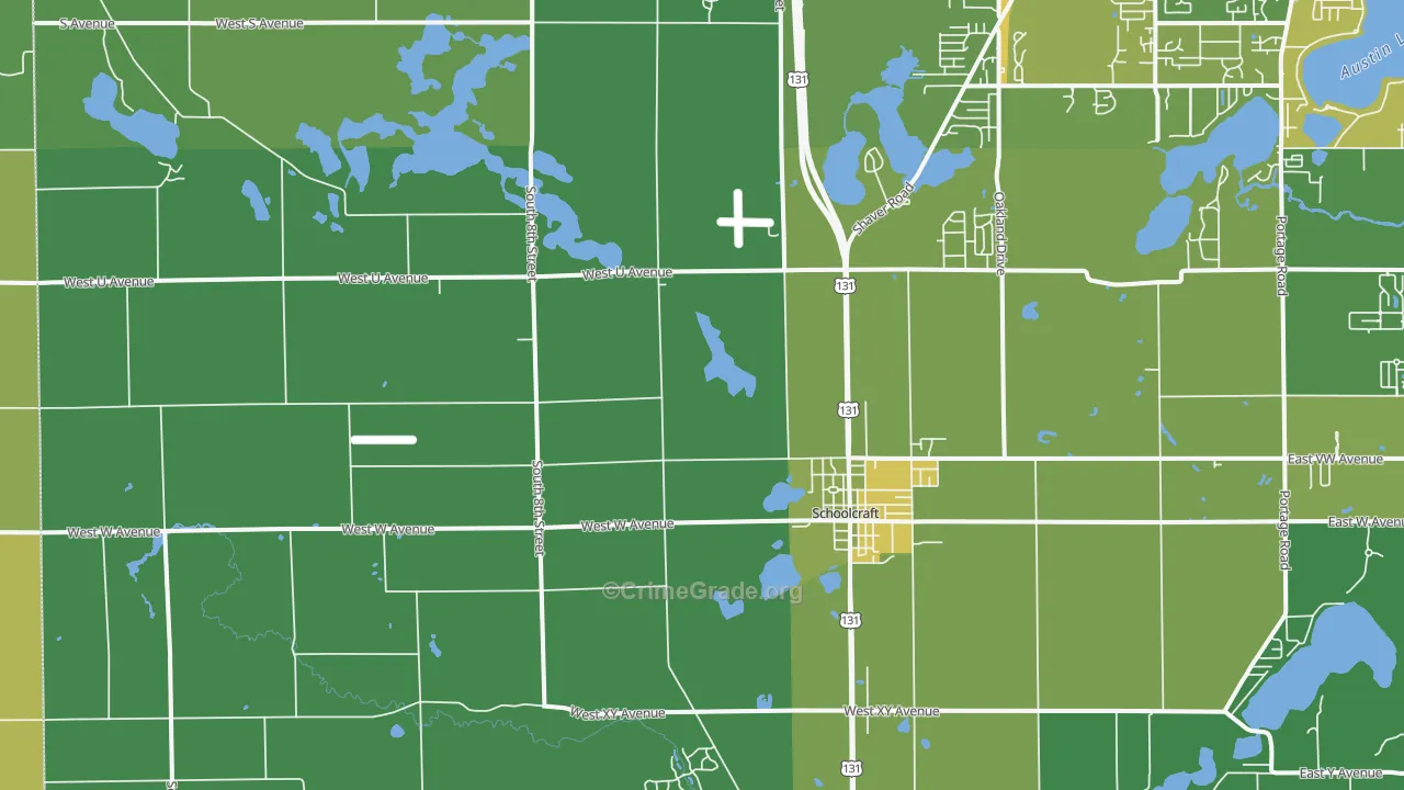 Schoolcraft, MI Map of Assault Rates