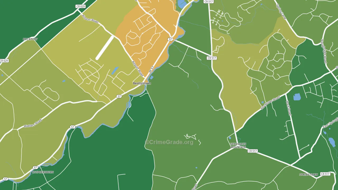 Schooleys Mountain, NJ Map of Assault Rates