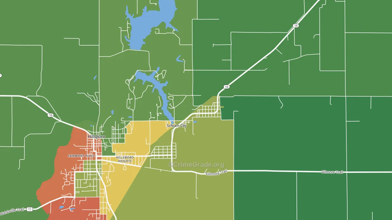 Schram City, IL Map of Assault Rates