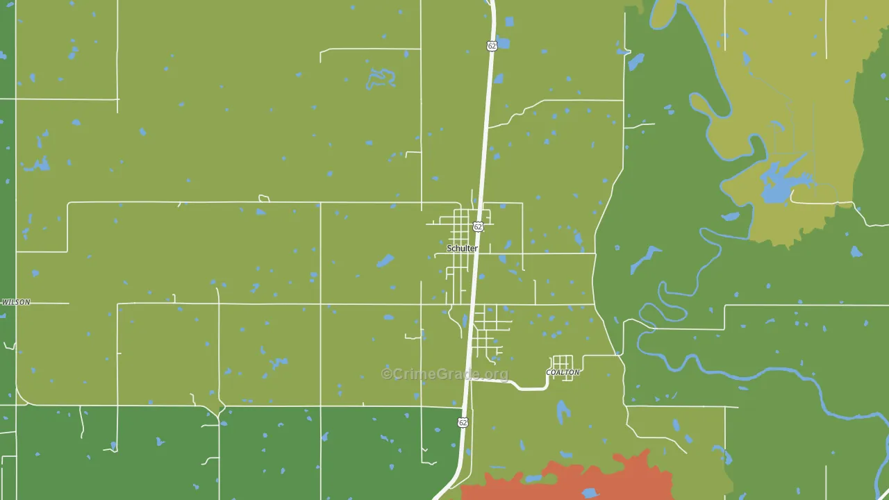 Schulter, OK Map of Assault Rates