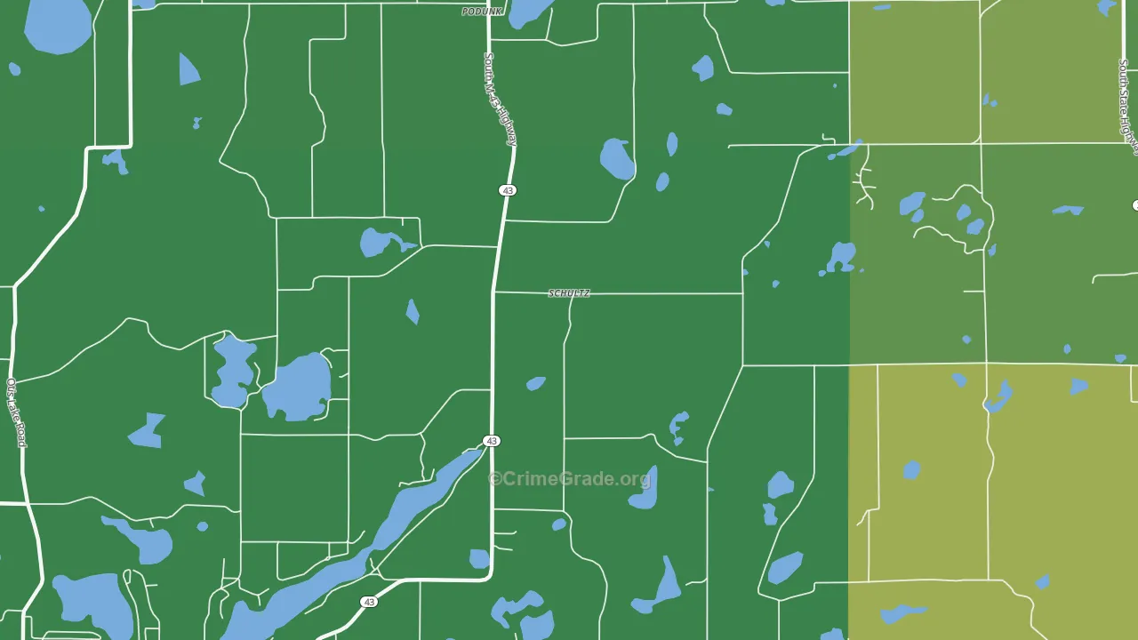 Schultz, MI Map of Assault Rates