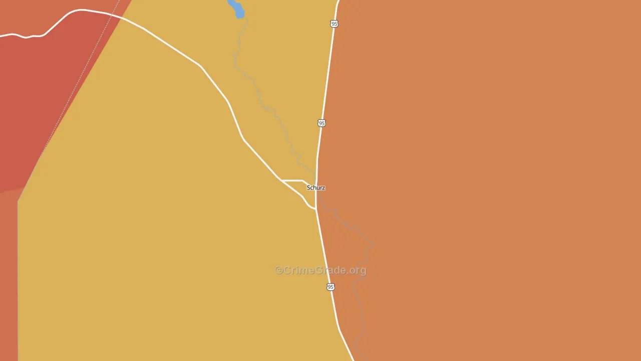 Schurz, NV Map of Assault Rates