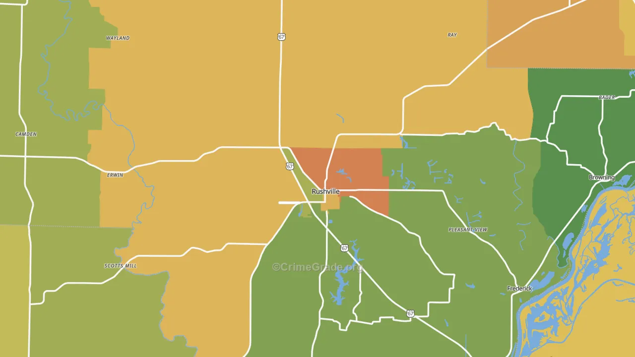 Schuyler County, IL Map of Assault Rates