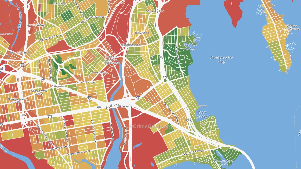 Schuylerville, Bronx, NY Map of Assault Rates