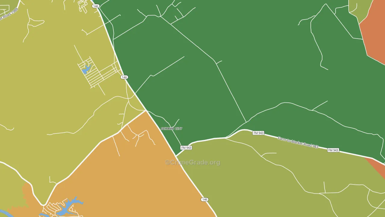 Schwab City, TX Map of Assault Rates