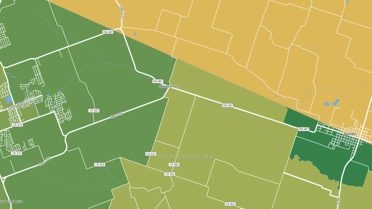 Schwertner, TX Map of Assault Rates