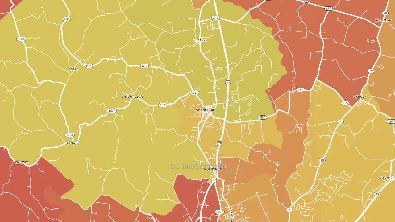 Science Hill, KY Map of Assault Rates