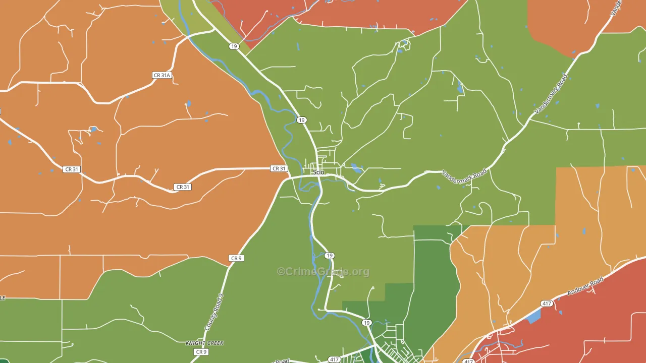 Scio, NY Map of Assault Rates
