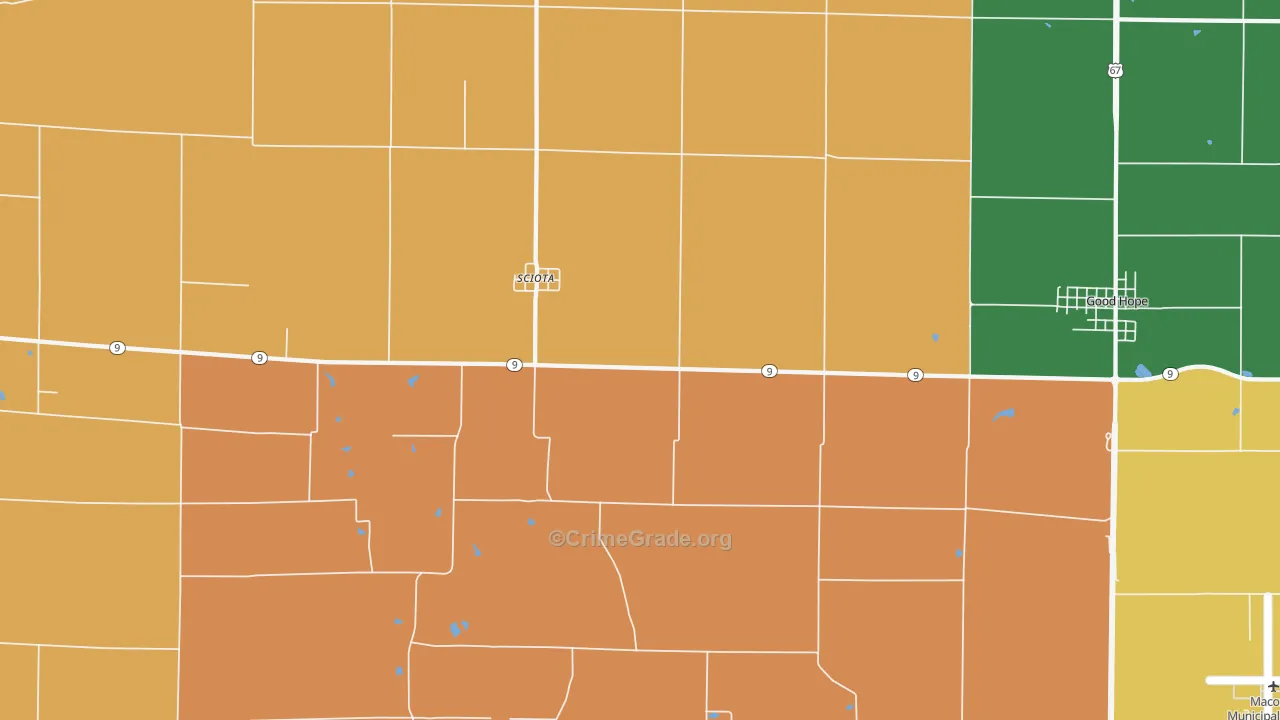 Sciota, IL Map of Assault Rates
