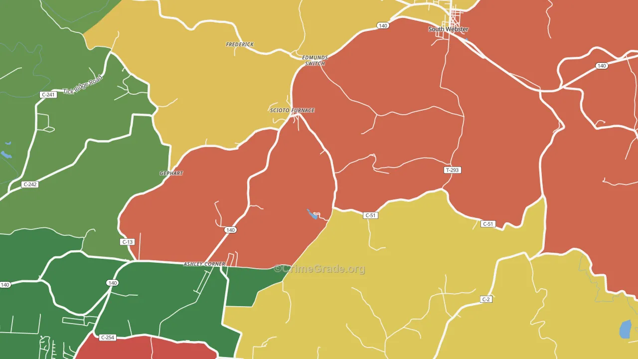Scioto Furnace, OH Map of Assault Rates