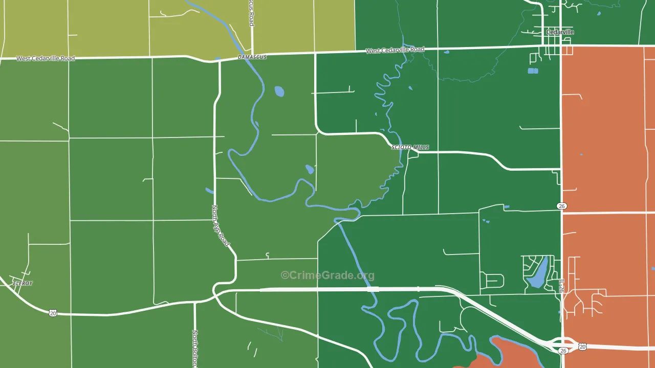 Scioto Mills, IL Map of Assault Rates