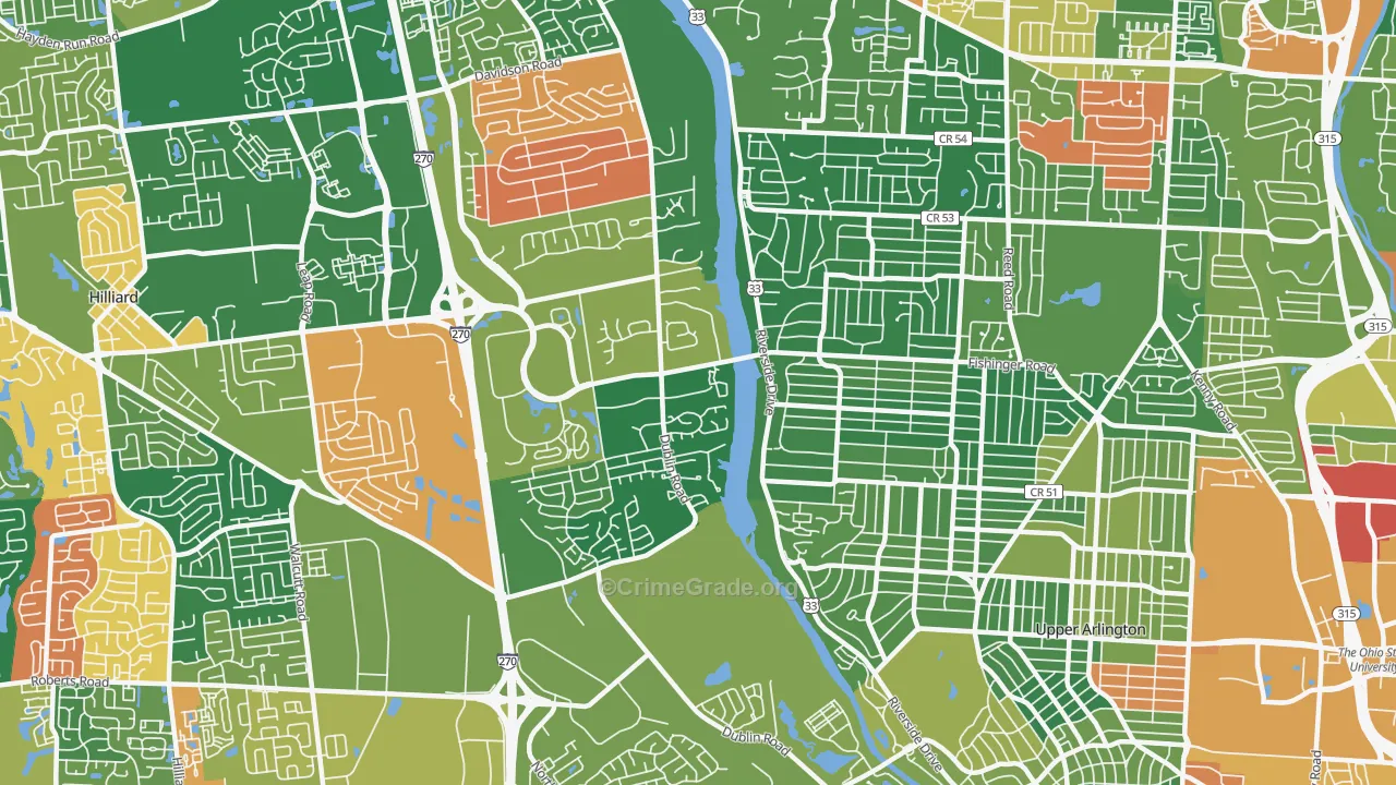 Scioto Trace, Columbus, OH Map of Assault Rates
