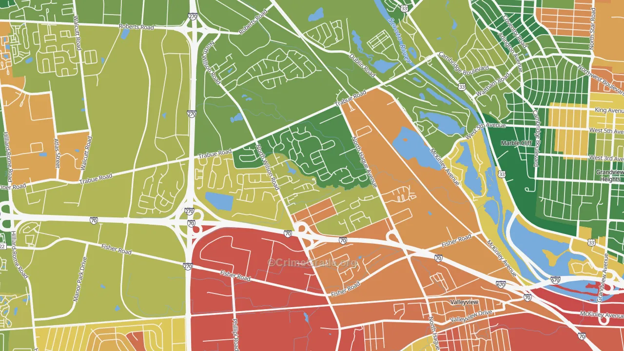Scioto Woods, Columbus, OH Map of Assault Rates