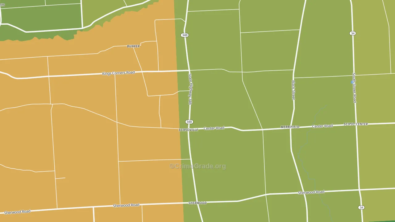 Scipioville, NY Map of Assault Rates