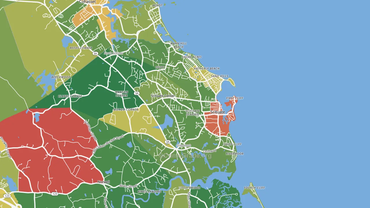 Scituate, MA Map of Assault Rates