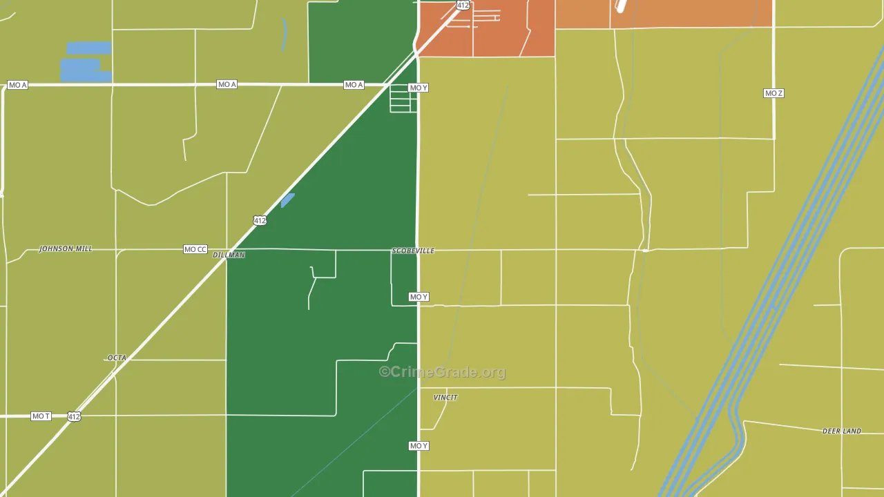 Scobeville, MO Map of Assault Rates