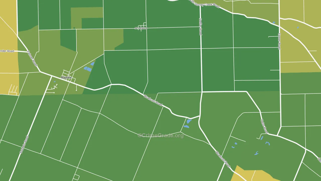 Scofield, MI Map of Assault Rates