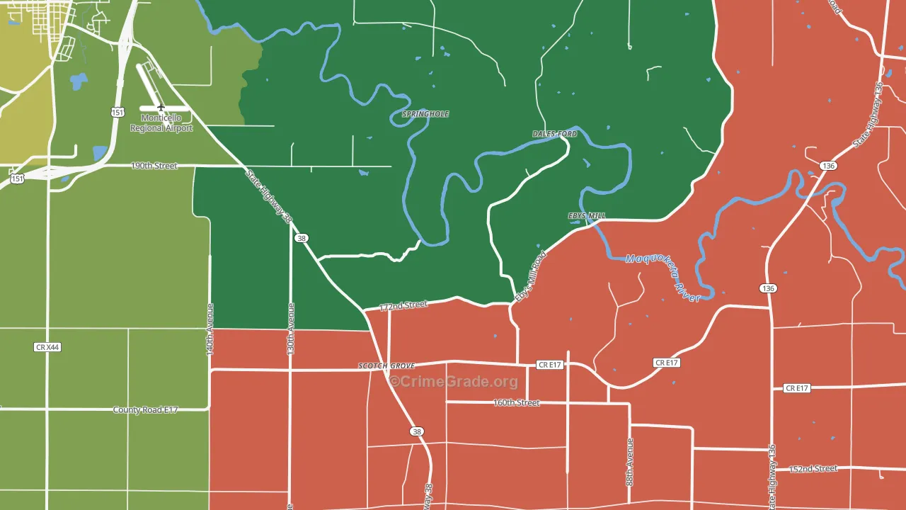Scotch Grove, IA Map of Assault Rates