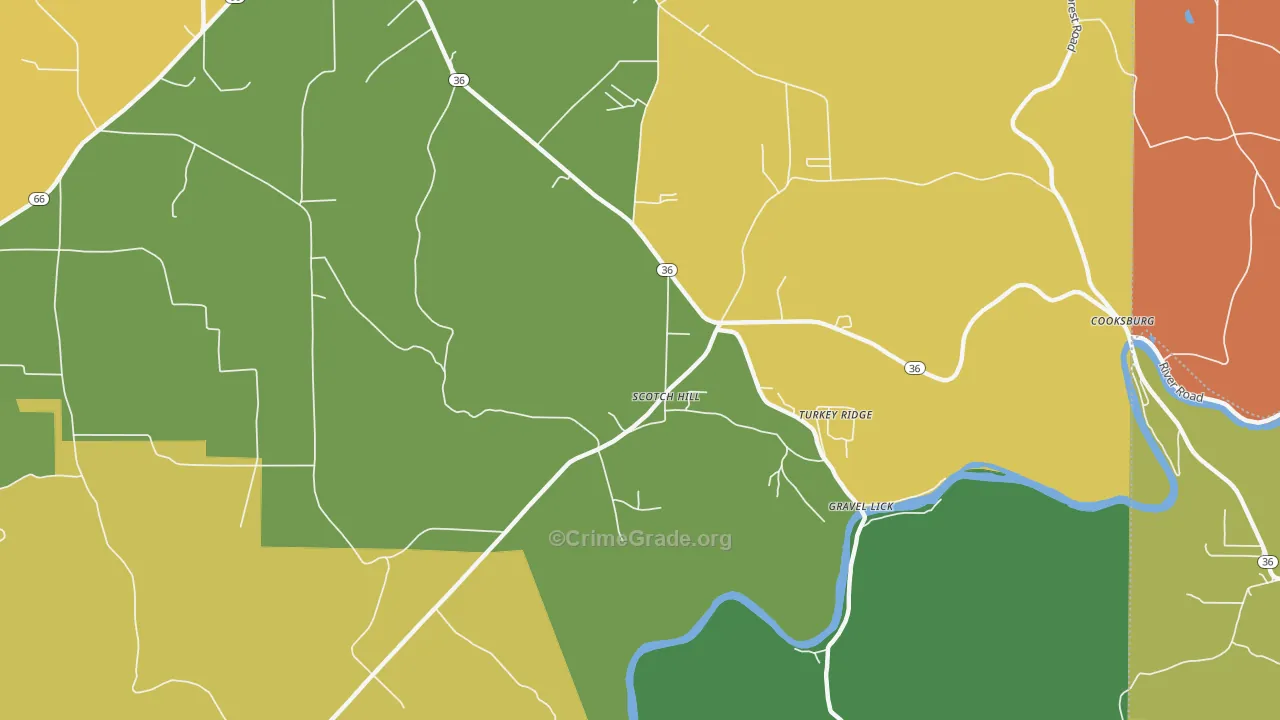 Scotch Hill, PA Map of Assault Rates