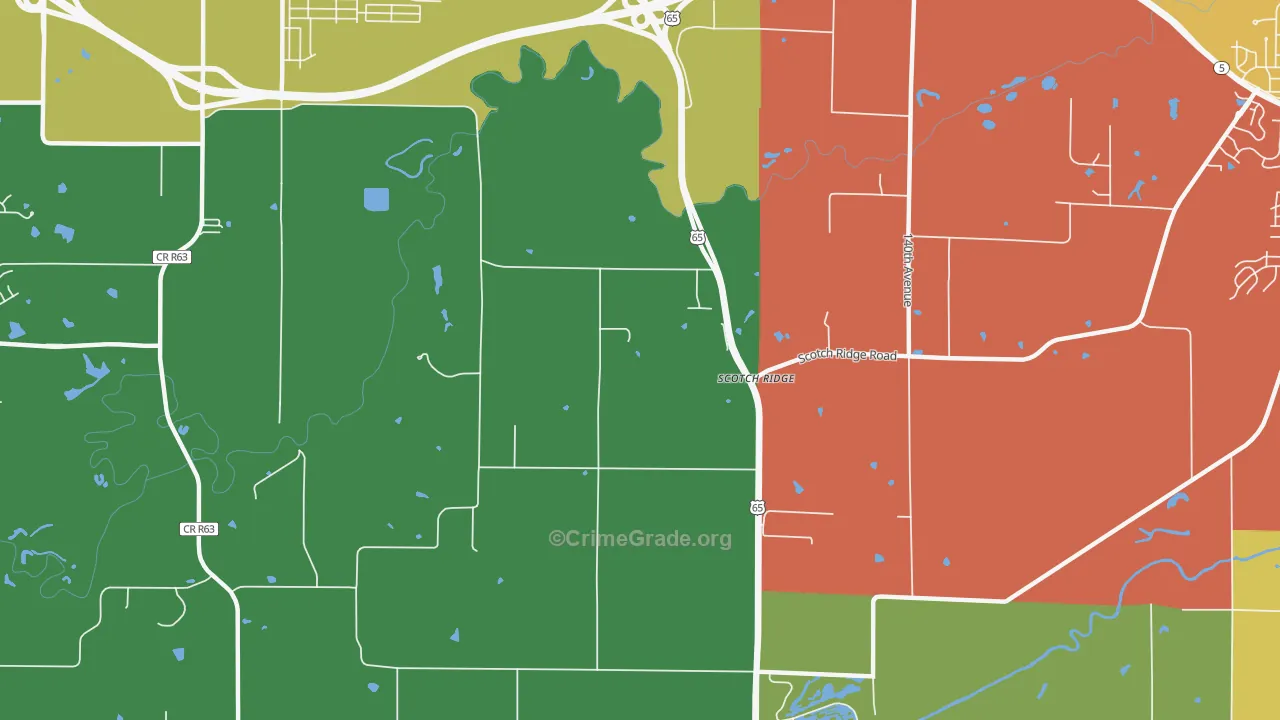Scotch Ridge, IA Map of Assault Rates
