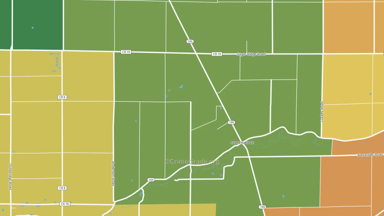Scotch Ridge, OH Map of Assault Rates