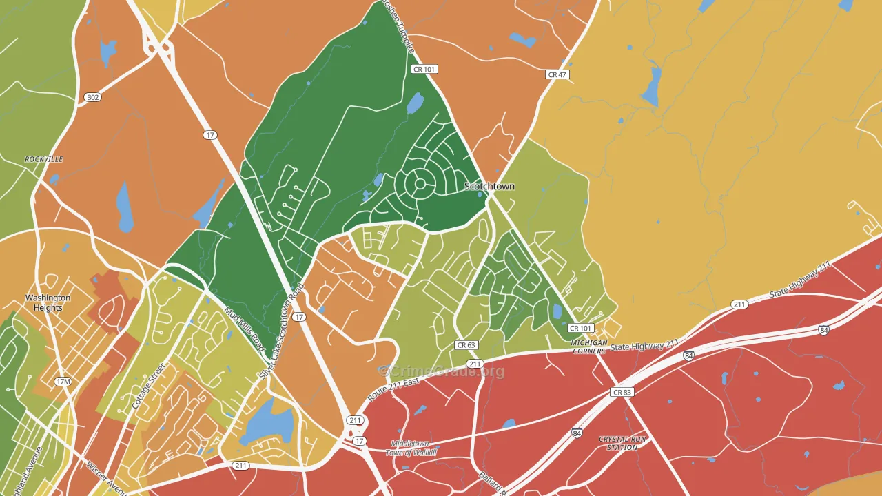 Scotchtown, NY Map of Assault Rates