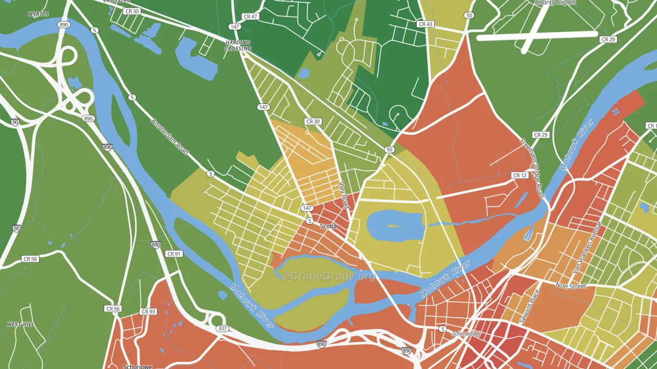 Scotia, NY Map of Assault Rates