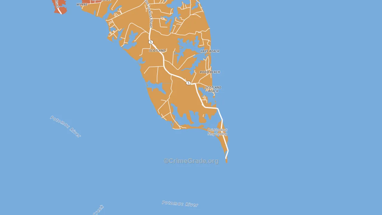 Scotland Beach, MD Map of Assault Rates