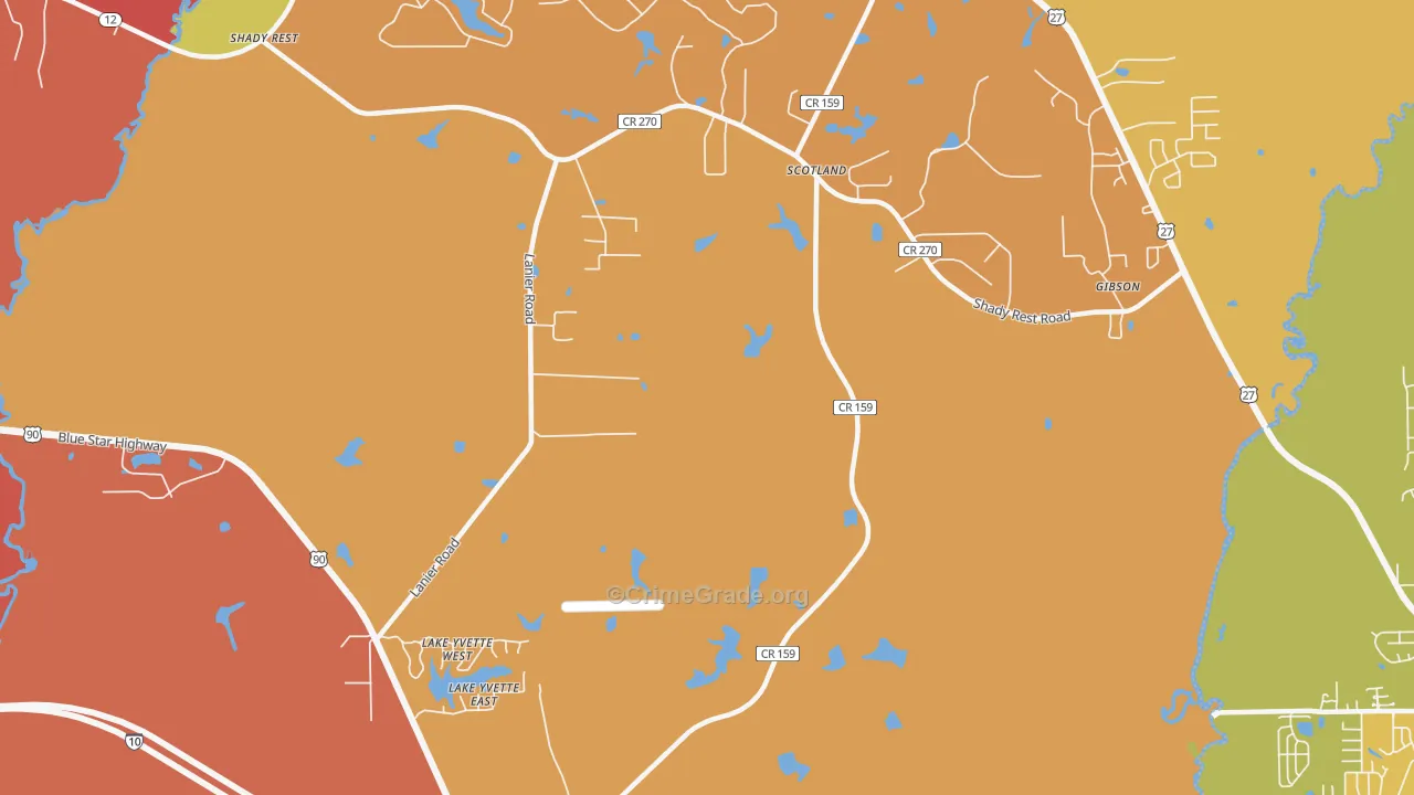 Scotland, FL Map of Assault Rates