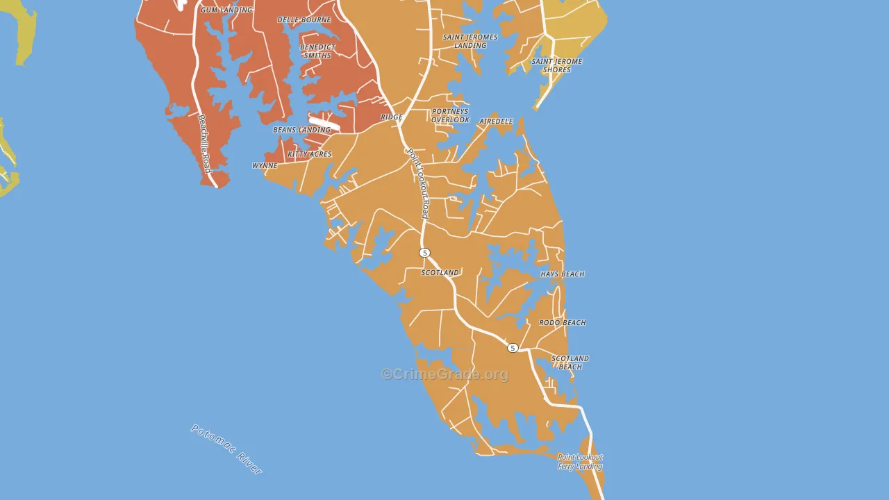 Scotland, MD Map of Assault Rates