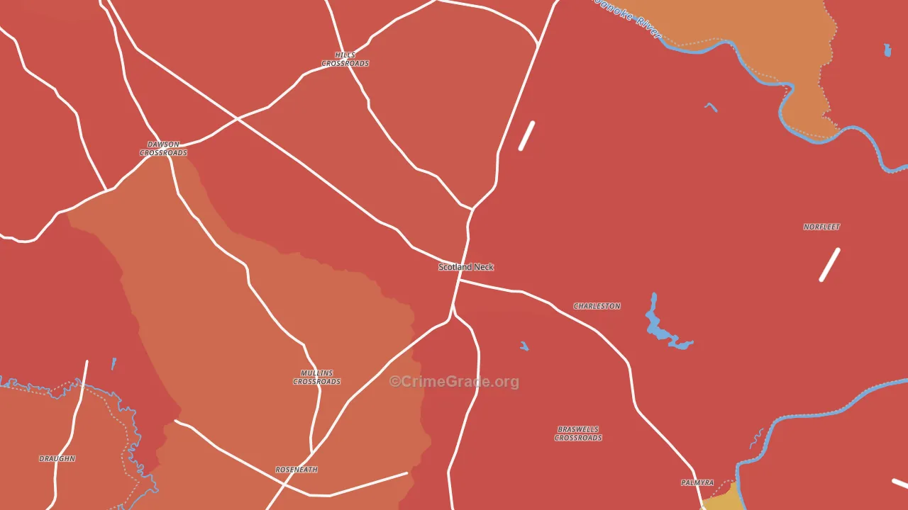 Scotland Neck, NC Map of Assault Rates