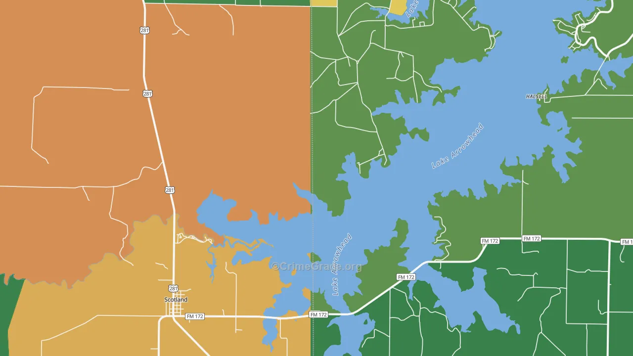 Scotland, TX Map of Assault Rates