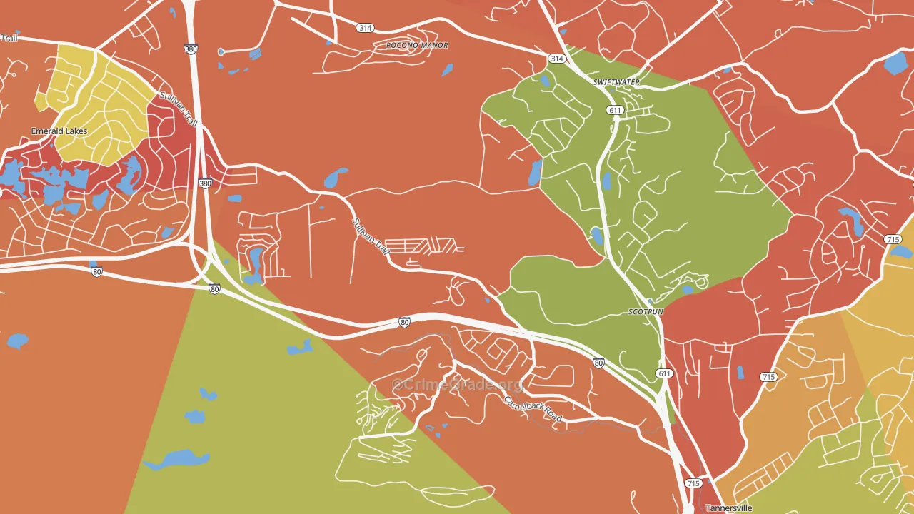 Scotrun, PA Map of Assault Rates